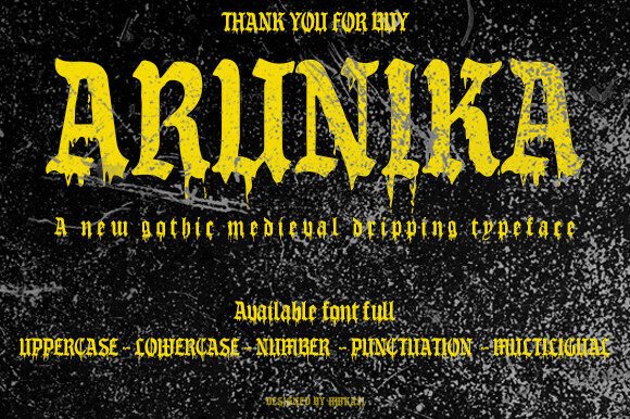 Arunika: The Dripping Gothic Typeface for Bold Branding